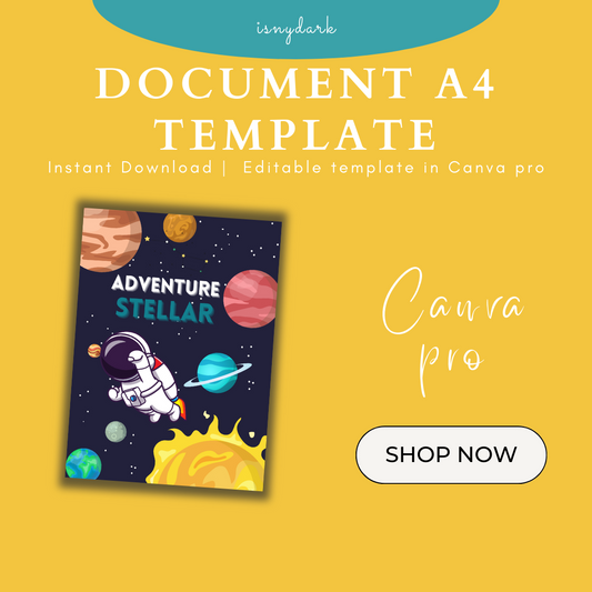 A4 Document Cover Universe Adventure Stellar template