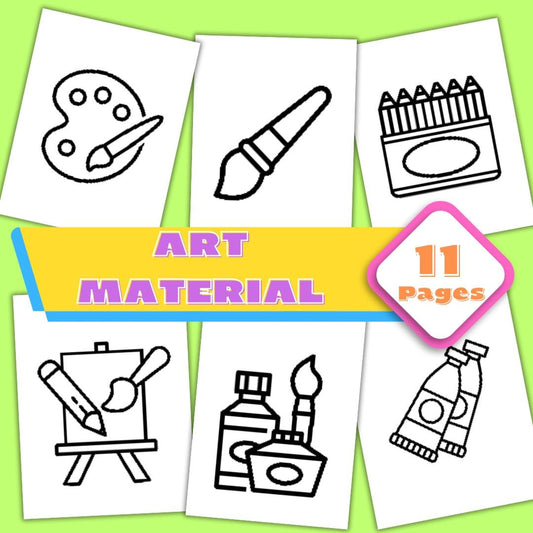 Art Material Coloring Pages